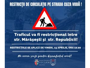 Restricții de circulație pe strada Cuza Vodă Restricții de circulație pe strada Cuza Vodă